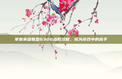 掌握英雄联盟6300点数攻略，成为游戏中的高手
