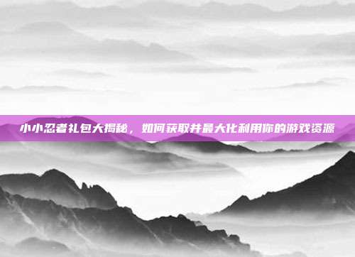 小小忍者礼包大揭秘，如何获取并最大化利用你的游戏资源