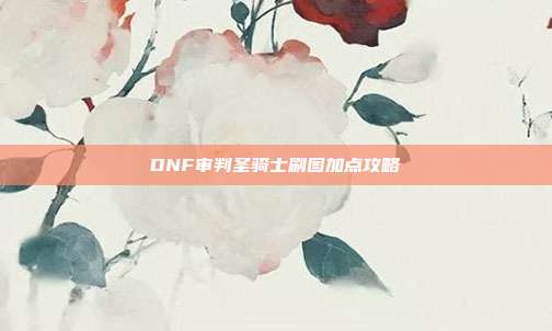 DNF审判圣骑士刷图加点攻略