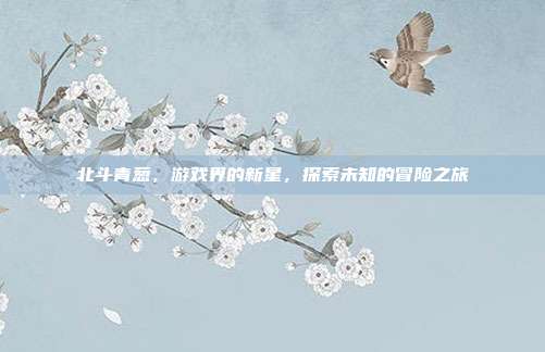 北斗青葱，游戏界的新星，探索未知的冒险之旅