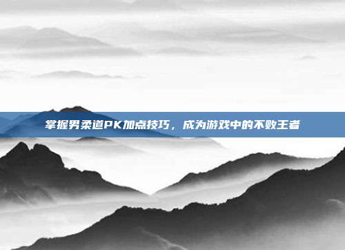 掌握男柔道PK加点技巧，成为游戏中的不败王者